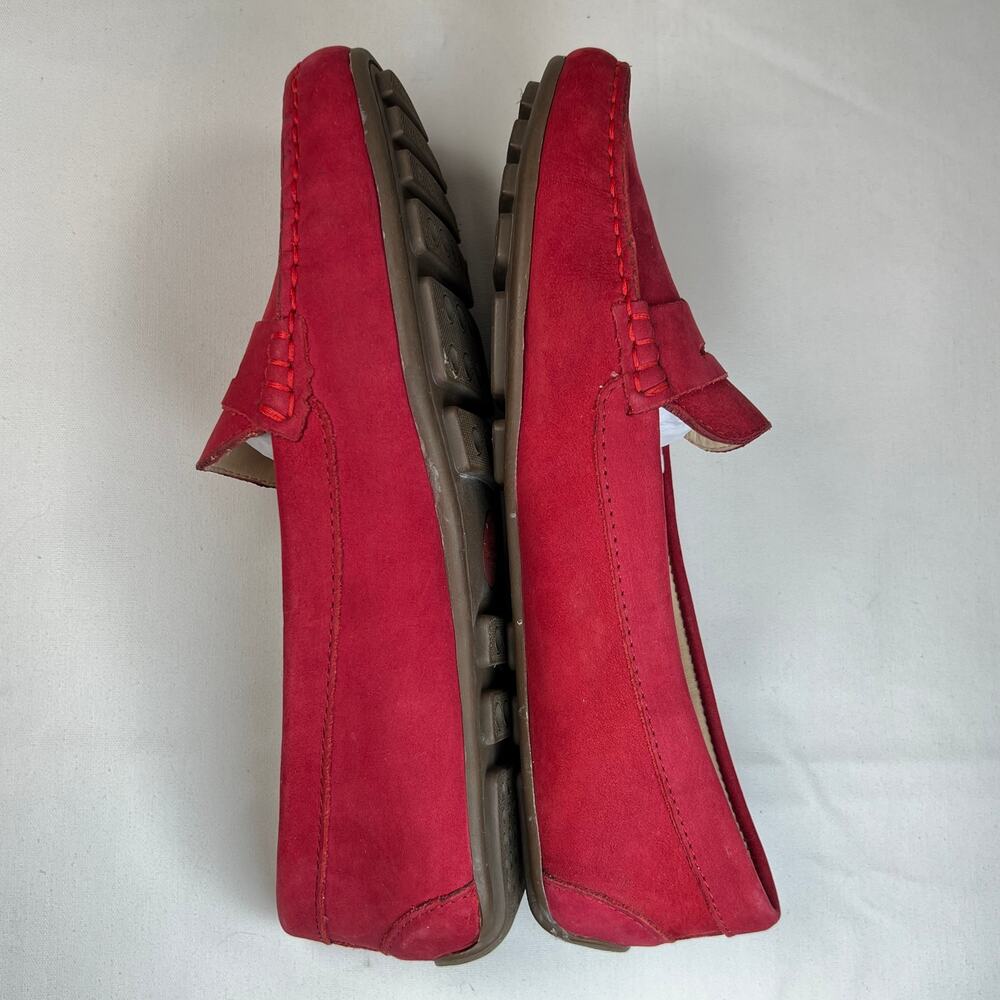 Marc Joseph Leather Driving Loafers Women's 8 Red Slip On Flats Comfort Shoes - Picture 7 of 11